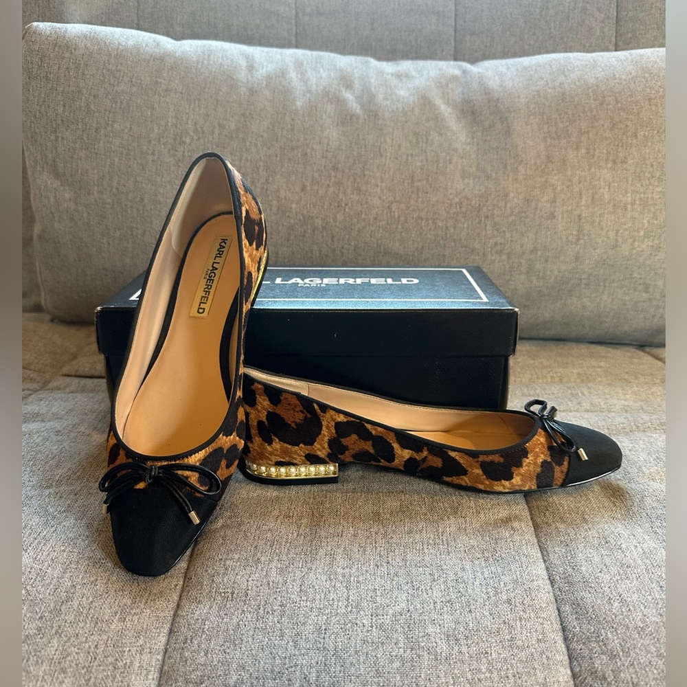 Karl Lagerfeld Leopard Flats